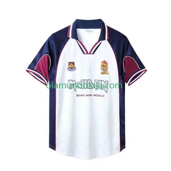 Camisola West Ham United Iron Maiden Retro Homem Equipamento Segundo 1999 Manga Curta